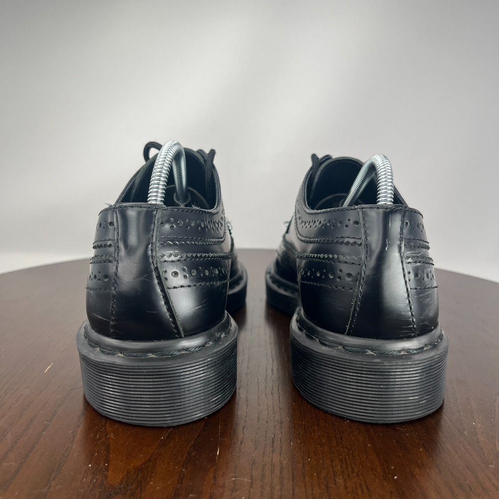 Dr Martens Oxford 3989 Shoes Men 6 Black Leather Smooth Wingtip Brogue Derby W7 - Picture 5 of 16